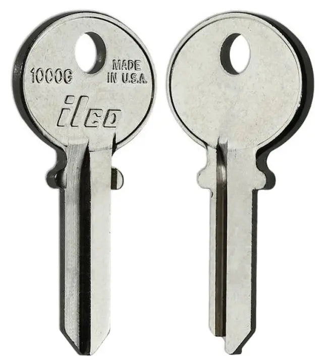 Kaba Ilco 1000G Key Blank – Corbin Keyway, 5-Pin, Nickel-Plated Brass