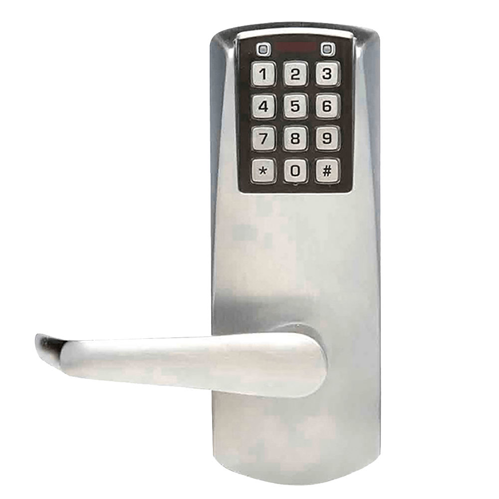 DormaKaba E2031LL-626-41 E-Plex 2000 Cylindrical Lock, 100 Access Codes, 1,000 Audit Events, 2-3/4" Backset, 1/2" Throw, No Key Override, Satin Chrome