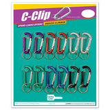 Lucky Line 46012 Small C-Clip with Split Key Ring Asst 12 Per Card