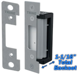 Trine 4300CC-32D Electric Strike, 12/24 VDC, 12-24 VAC, 4 Faceplates Included, Satin Stainless Steel Finish