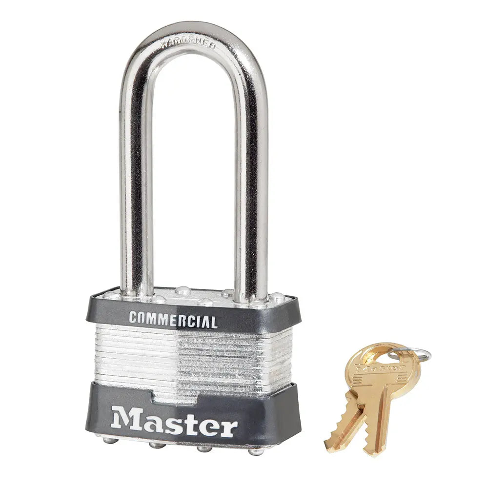 Master Lock 5LJ Laminated Steel Padlock 2" Body, 2-1/2" Tall 3/8" Diameter Shackle, Keyed Different