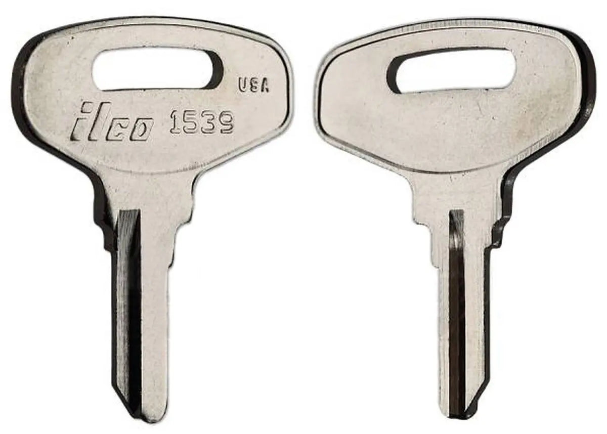 Kaba Ilco 1539 Kubota 'B' Tractor Key Blank, Nickel-Plated Brass