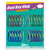 Lucky Line 73724 Anodized Oval Key Ring Asst 24 Per Card