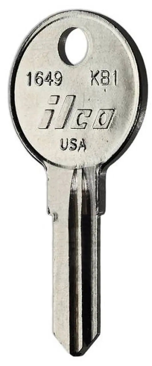 Kaba Ilco 1649 Kimball KB1 Key Blank – Nickel-Plated Brass, Double-Sided