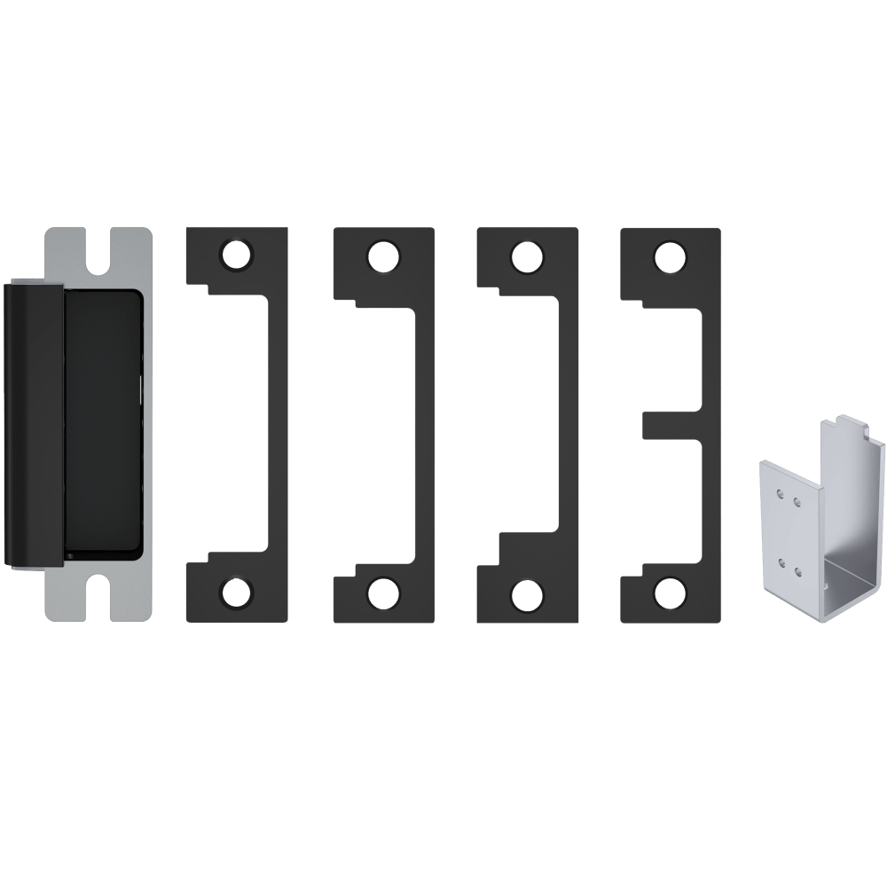 HES 1600-CDB-BSP Grade 1 Electric Strike, For Cylindrical or Mortise Latchbolt and Deadbolt Locks, Auto-Sensing 12/24 VDC, Field Selectable Fail Safe/Fail Secure, Includes 1N, 1ND, 1NM, 1NTD Options, Black