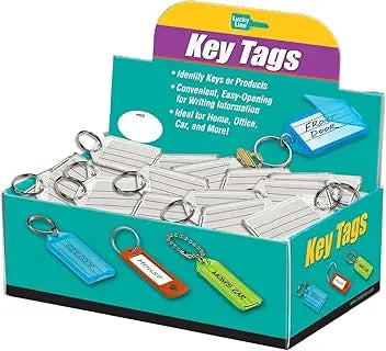 Lucky Line 2010010 Key Tag with Ball Chain Clear 100 Per Display Box