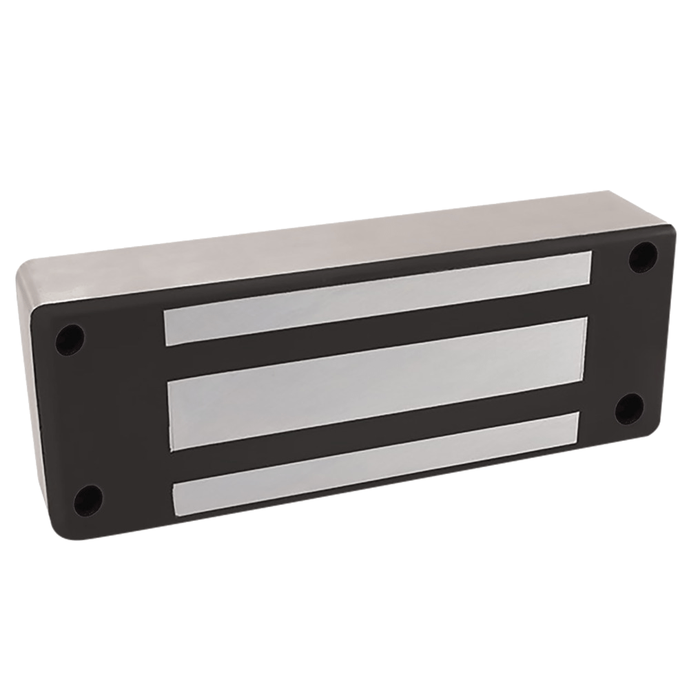 Securitron M62FD Maglock, 1200lbs. Holding Force, Face Drilled, Door Position Switch, 12/24VDC, Satin Stainless Steel