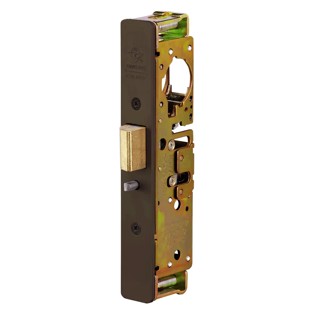 Adams Rite 4900-45-101-313 Heavy Duty Deadlatch, Flat Faceplate, 1-1/2 In. Backset, 4-5/8 In. Flat Mortised Strike, LH or RHR, Dark Bronze Anodized