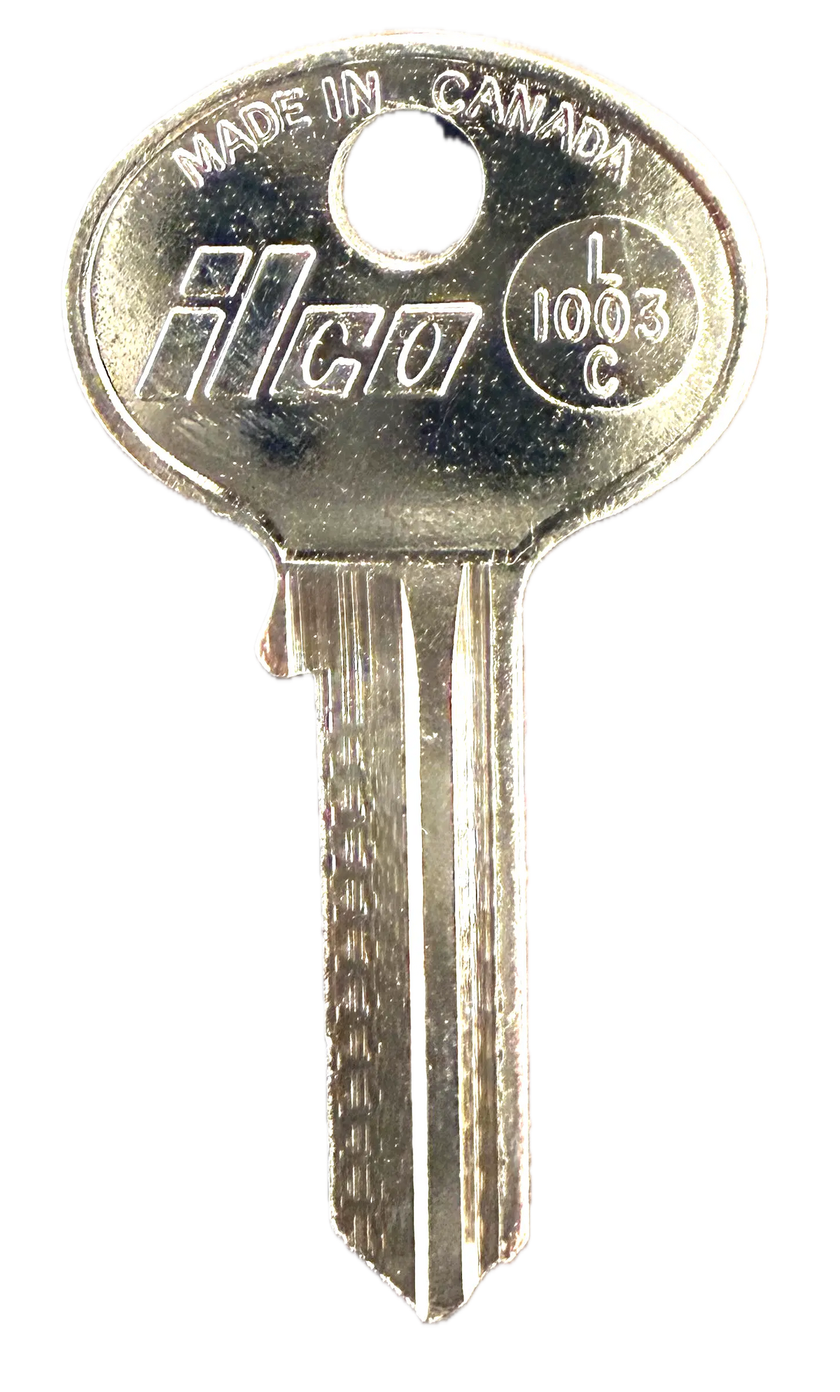 Kaba Ilco L1003C Key Blank – Corbin Keyway, 6-Pin, Nickel-Plated Brass