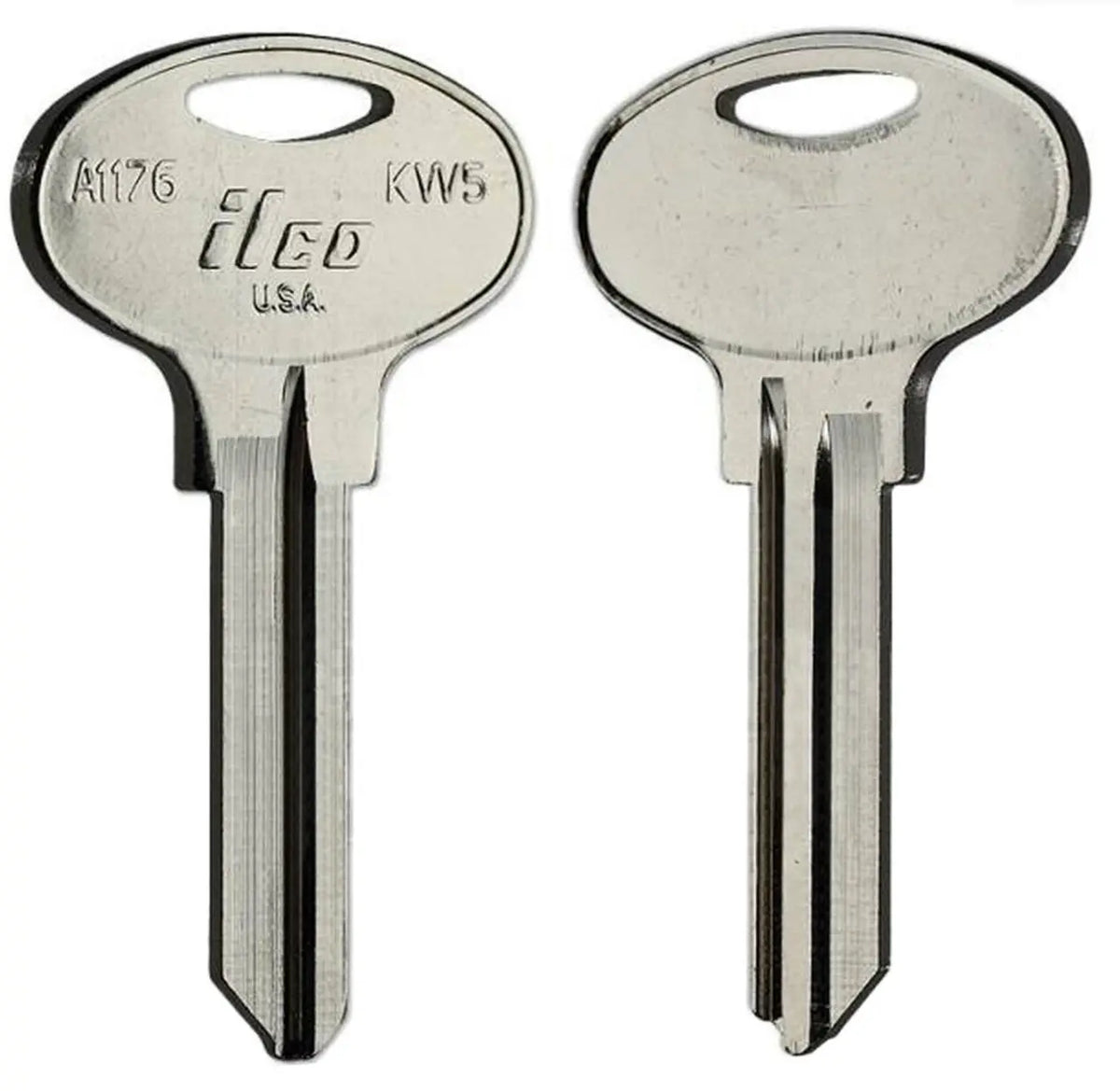 Kaba Ilco A1176 Key Blank – Kwikset KW5 Keyway, 6-Pin, Nickel-Plated Brass