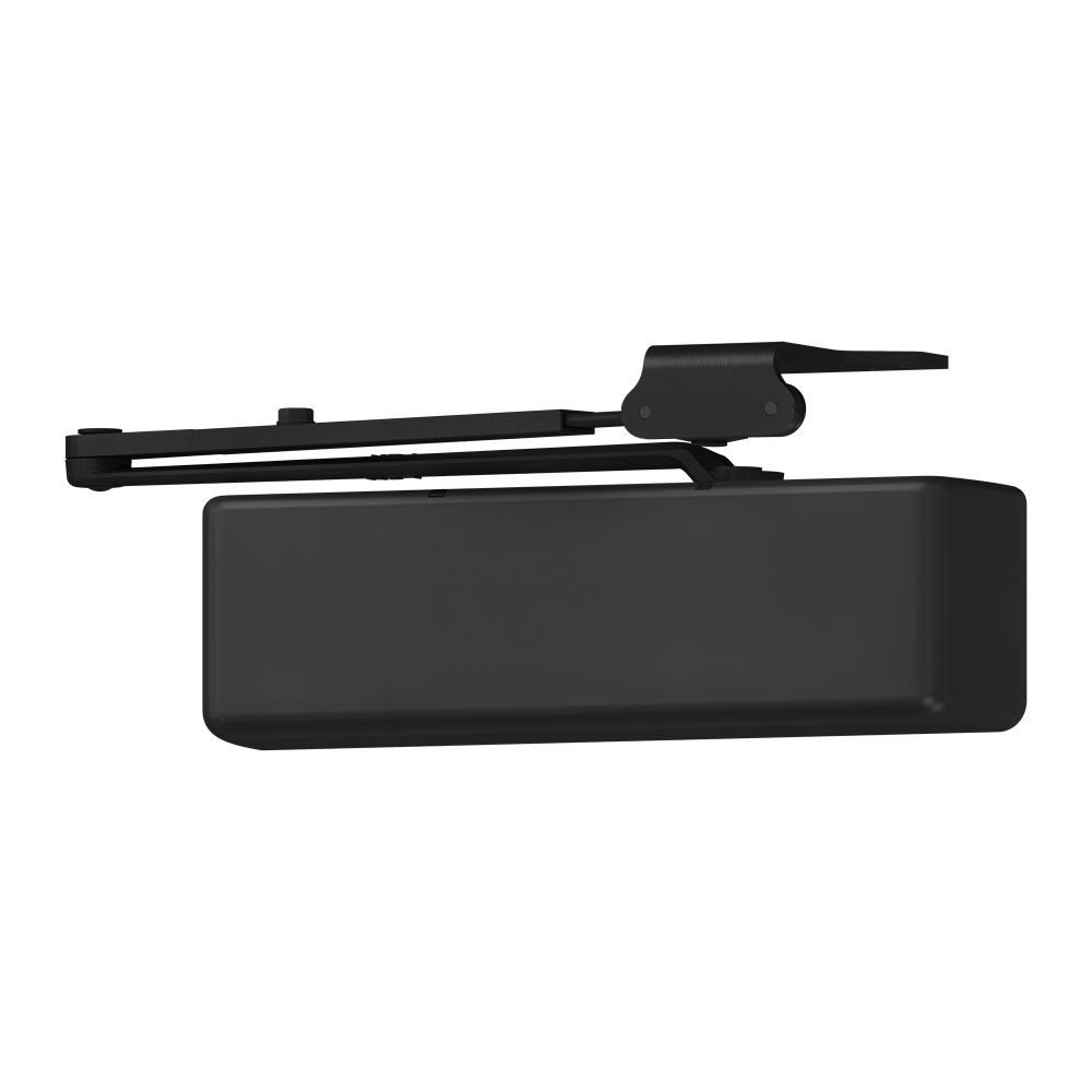 LCN 4040XP-RW/PA LH 693 MC Grade 1 Surface Door Closer, Regular Arm, PA Shoe, Push or Pull Side Mounting, 120 Degree Swing, Adjustable Size 1-6, Metal Cover, Black Painted Finish, Left-Handed