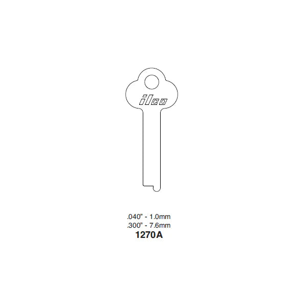 Kaba Ilco 1270A Flat Steel Key Blank