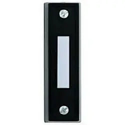 Trine 66B Pushbutton 2-3/4" x 3/4" up to 30VAC/DC Black w/White Bar, Plastic
