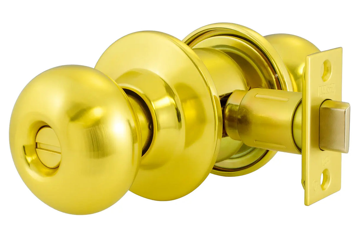 Marks USA 110L/3-E4 Grade 2 Round Knob Lock, Privacy, 2-3/4", SC1, Polished Brass