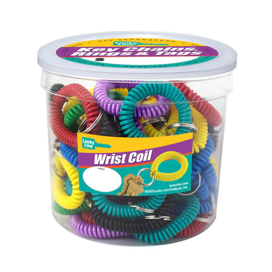 Lucky Line 41027 Wrist Coil with Ring Asst 50 Per Jar