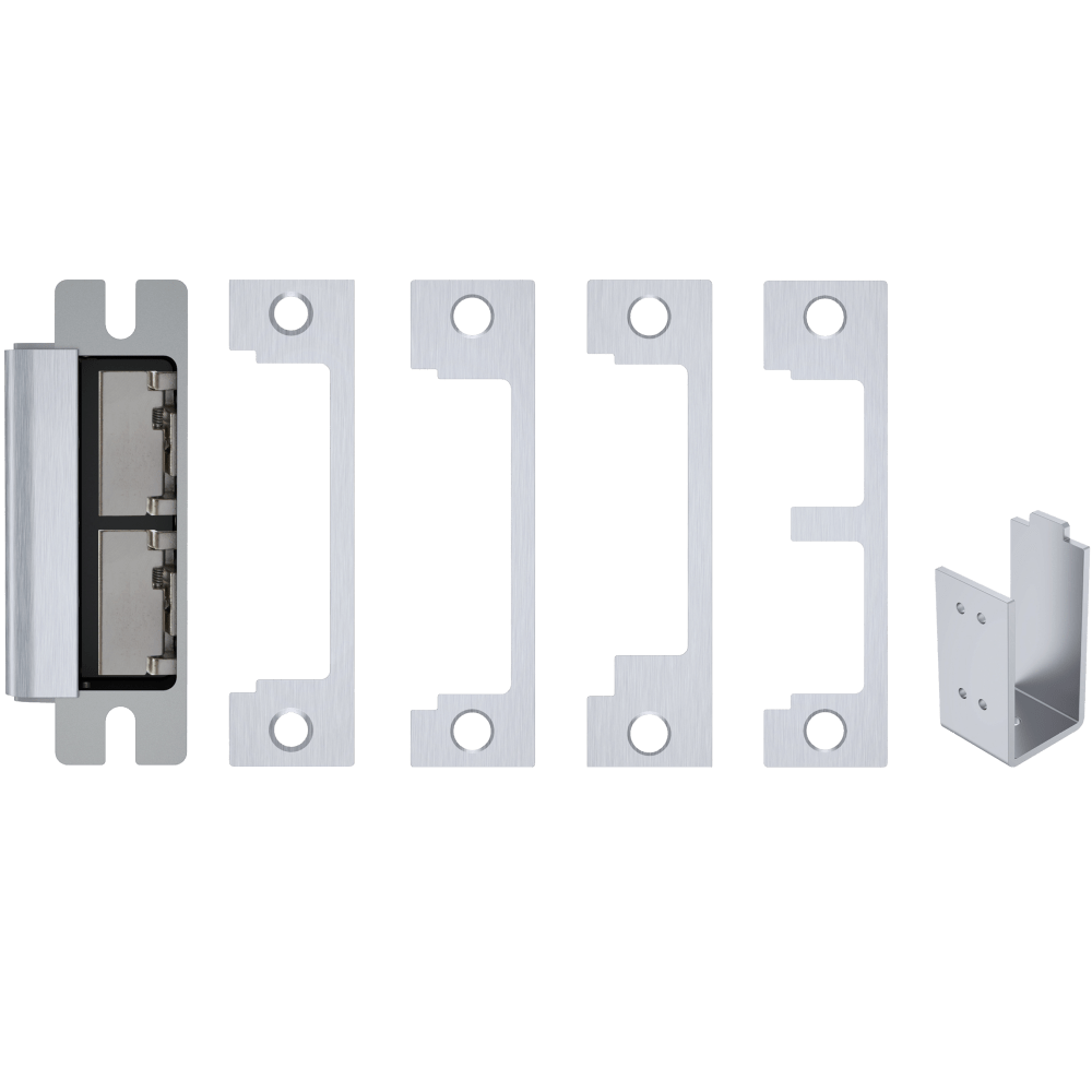 HES 1600-CDB-630-DLM Grade 1 Electric Strike, For Cylindrical or Mortise Latchbolt and Deadbolt Locks, Auto-Sensing 12/24 VDC, Field Selectable Fail Safe/Fail Secure, Includes 1N, 1ND, 1NM, 1NTD Options, Dual Lock Monitor, Satin Stainless Steel