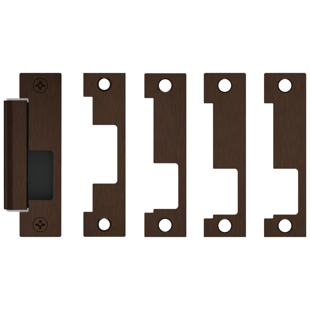 HES 1500C-613E Grade 1 Electric Strike, For Cylindrical or Mortise Latchbolt Locks, Auto-Sensing 12/24 VDC, Field Selectable Fail Safe/Fail Secure, Includes 1J, 1K, 1KD, 1KM Options, Dark Oxidized Bronze