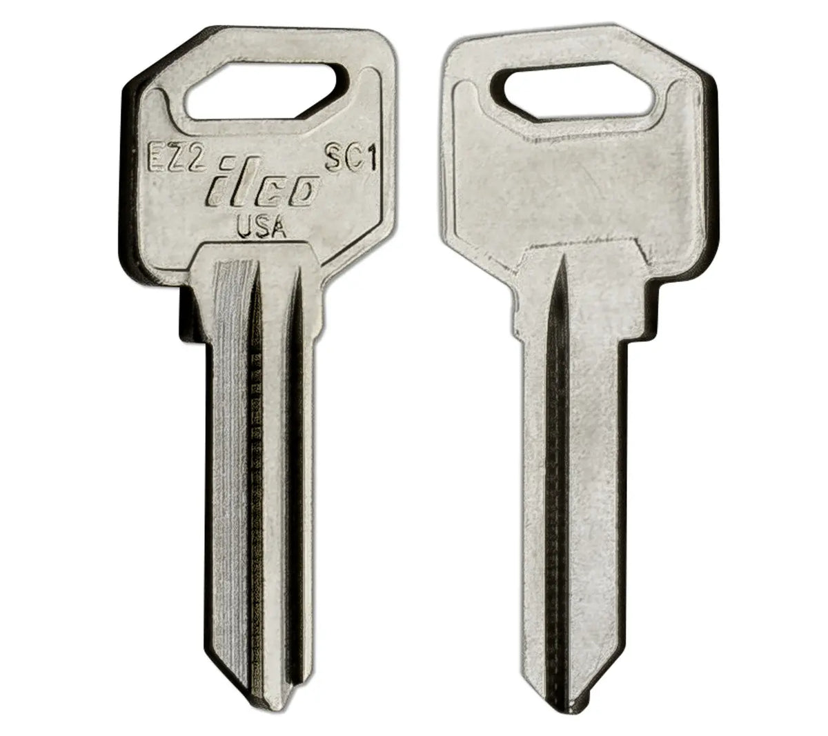 Kaba Ilco 1647 EZ2 Key Blank – EZ Set / SC1 Keyway, Nickel-Plated Brass