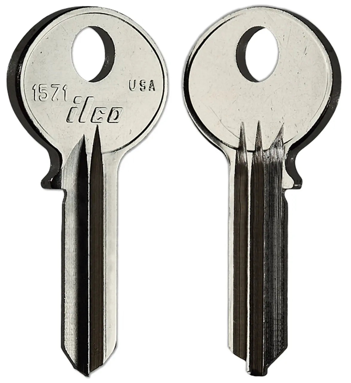 Kaba Ilco 1571 Key Blank – Holga/Import Nickel-Plated Brass