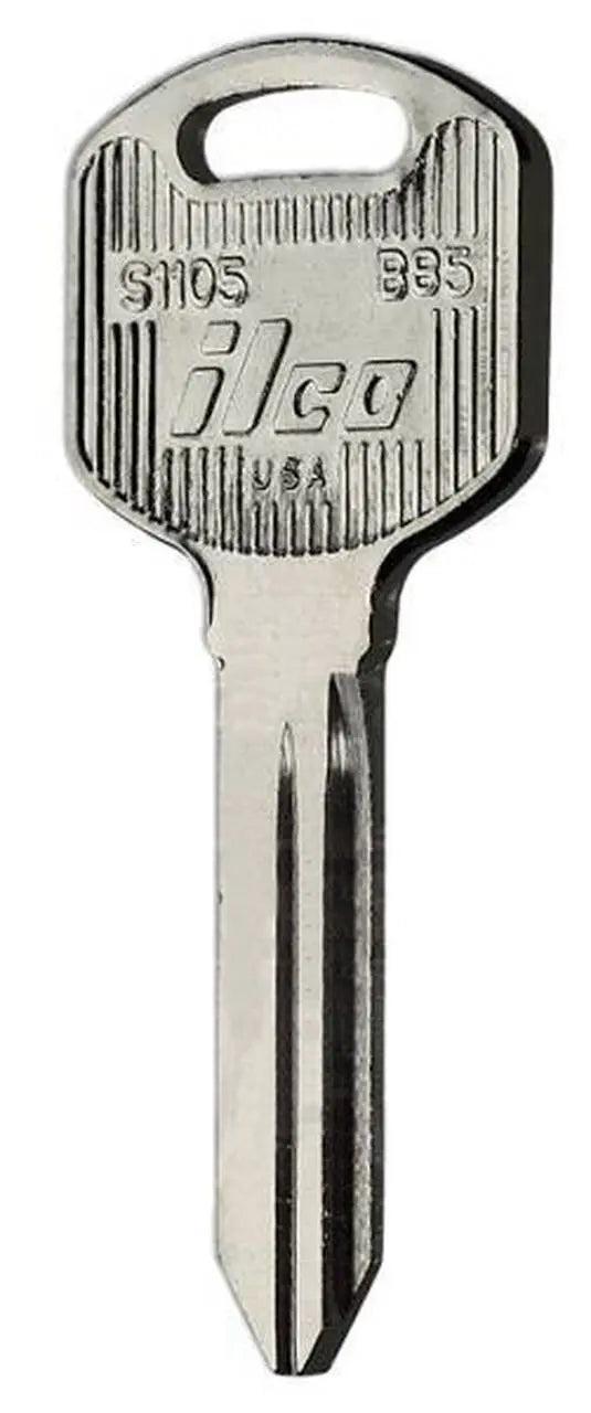 Kaba Ilco S1105 Automotive Key Blank – General Motors Nickel-Plated Brass (B85)