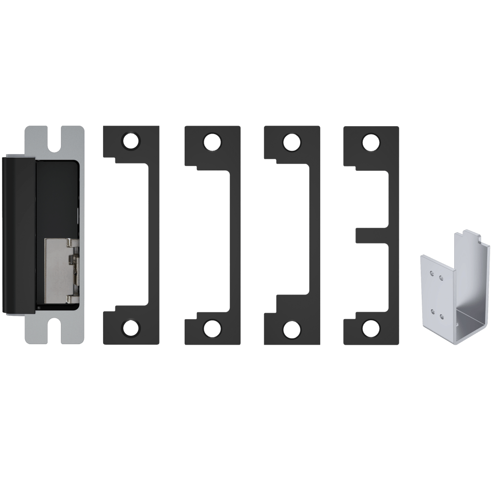 HES 1600-CDB-BSP-LM Grade 1 Electric Strike, For Cylindrical or Mortise Latchbolt and Deadbolt Locks, Auto-Sensing 12/24 VDC, Field Selectable Fail Safe/Fail Secure, Includes 1N, 1ND, 1NM, 1NTD Options, Lock Monitor, Black