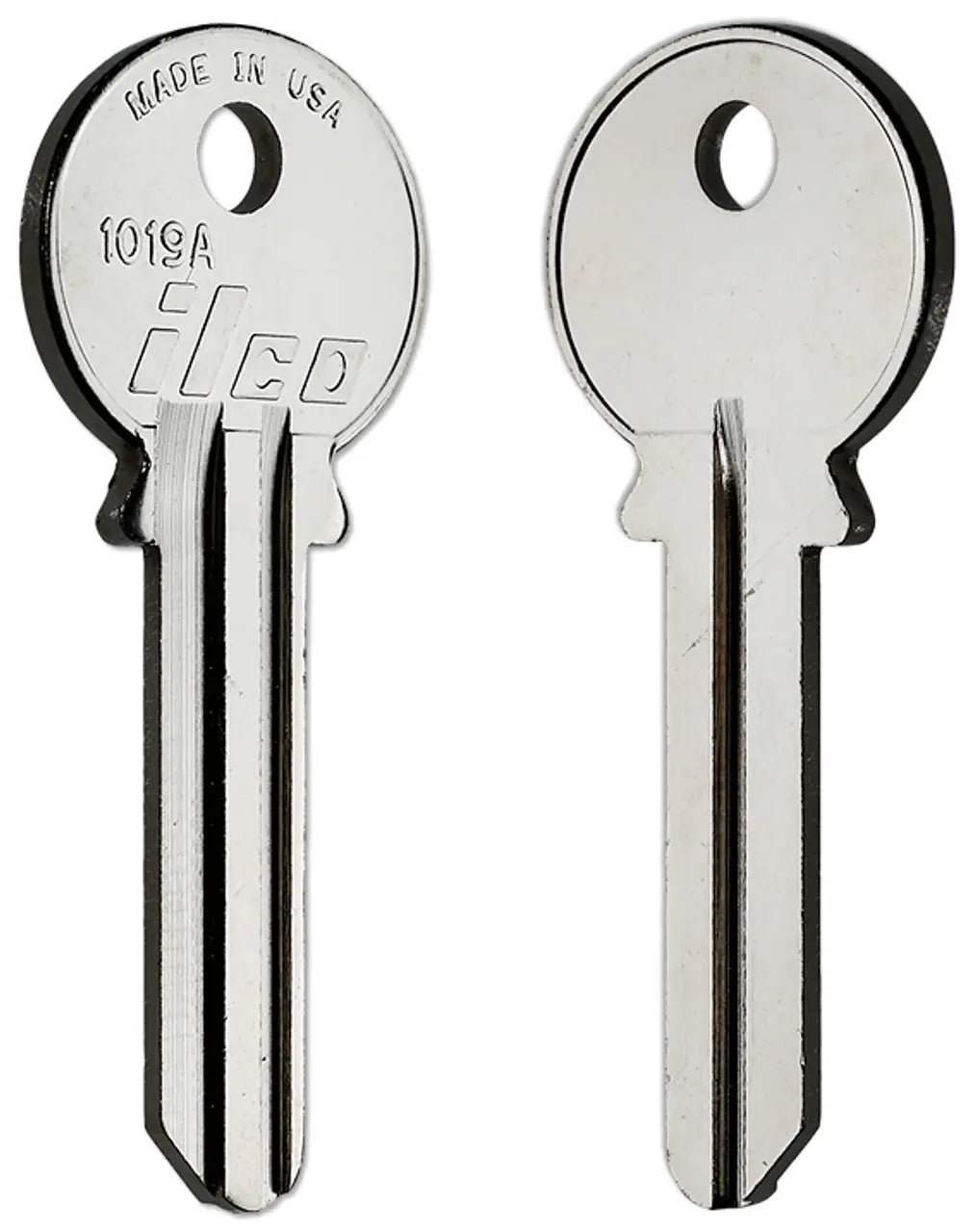 Kaba Ilco 1019A Key Blank – Reading Keyway, RE2 6-Pin, Nickel-Plated Brass