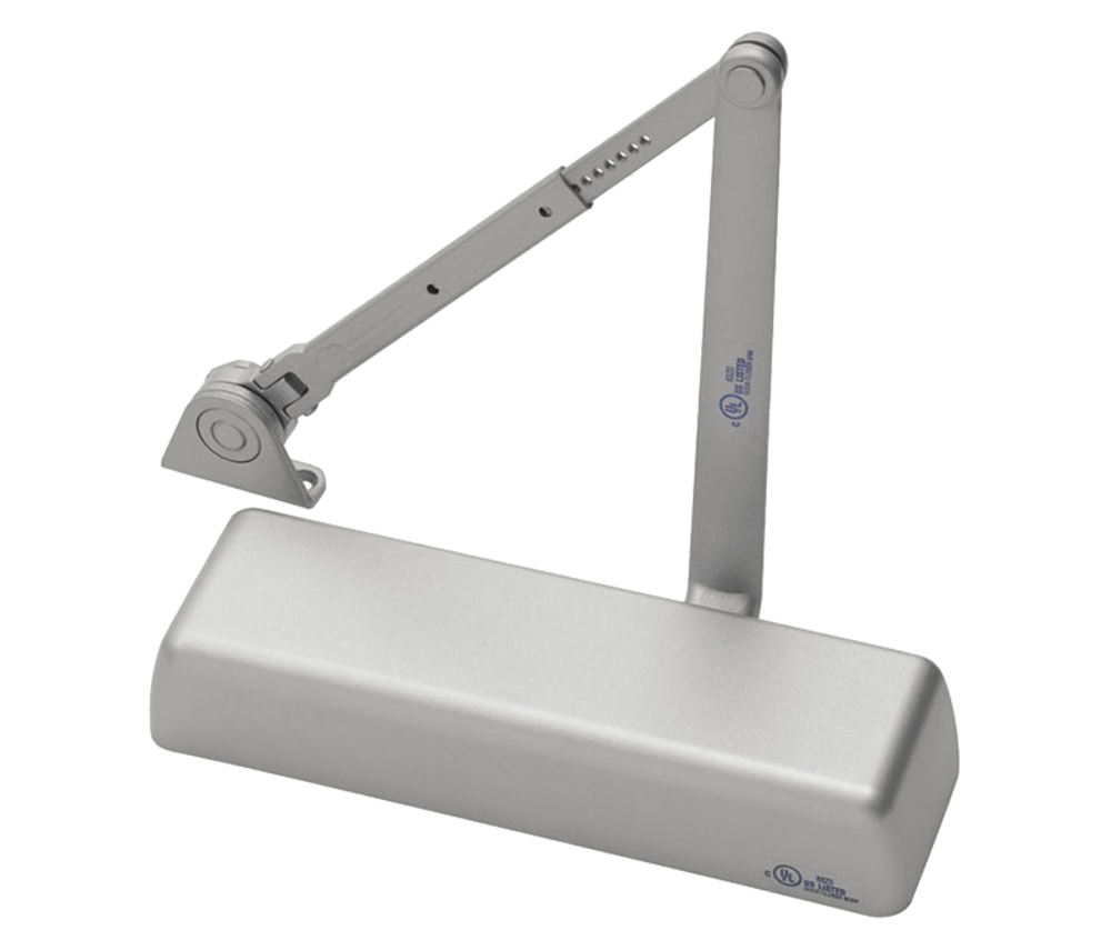 Norton 410XTPH 689 Door Closer, Tri-Packed (Regular, Parallel, Top Jamb Mounting), Hold Open, Adjustable Size 1-6, Aluminum