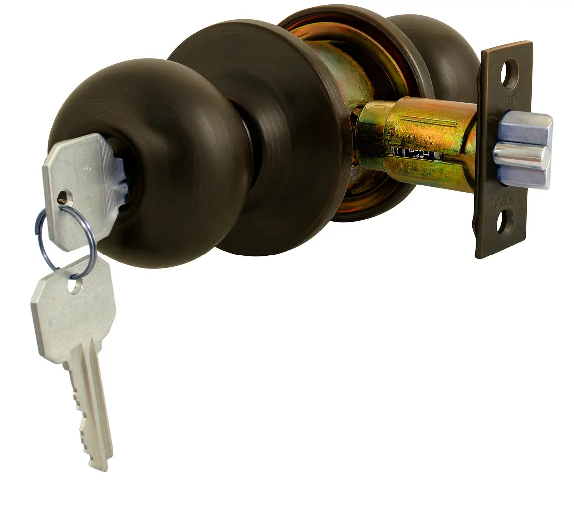 Marks USA 110F/10B-E4 Grade 2 Round Knob Lock, Storeroom, 2-3/4", SC1, Dark Bronze