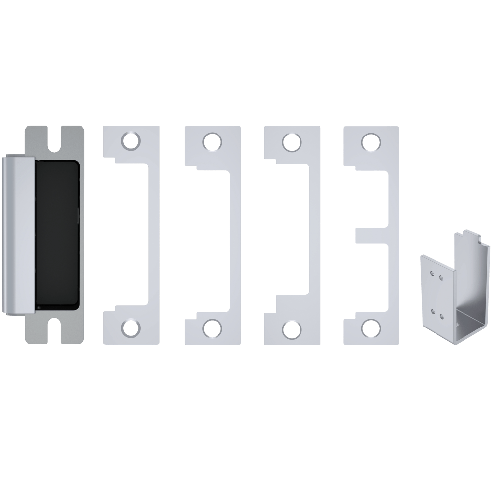 HES 1600-CDB-629 Grade 1 Electric Strike, For Cylindrical or Mortise Latchbolt and Deadbolt Locks, Auto-Sensing 12/24 VDC, Field Selectable Fail Safe/Fail Secure, Includes 1N, 1ND, 1NM, 1NTD Options, Bright Stainless Steel