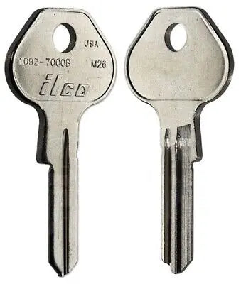 Kaba Ilco 1092-7000B Key Blank – Master Keyway, M26, 6-Pin, Nickel-Plated Brass