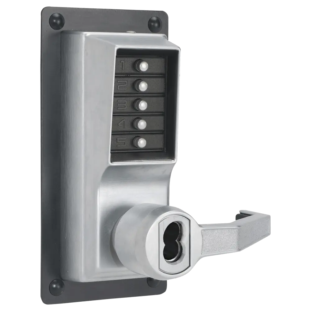 DormaKaba LRP1020B-26D-41 Exit Trim Lever Lock, Combination and Key Override, Right Hand Reverse, 6/7-Pin SFIC Prep, Less Core, Satin Chrome