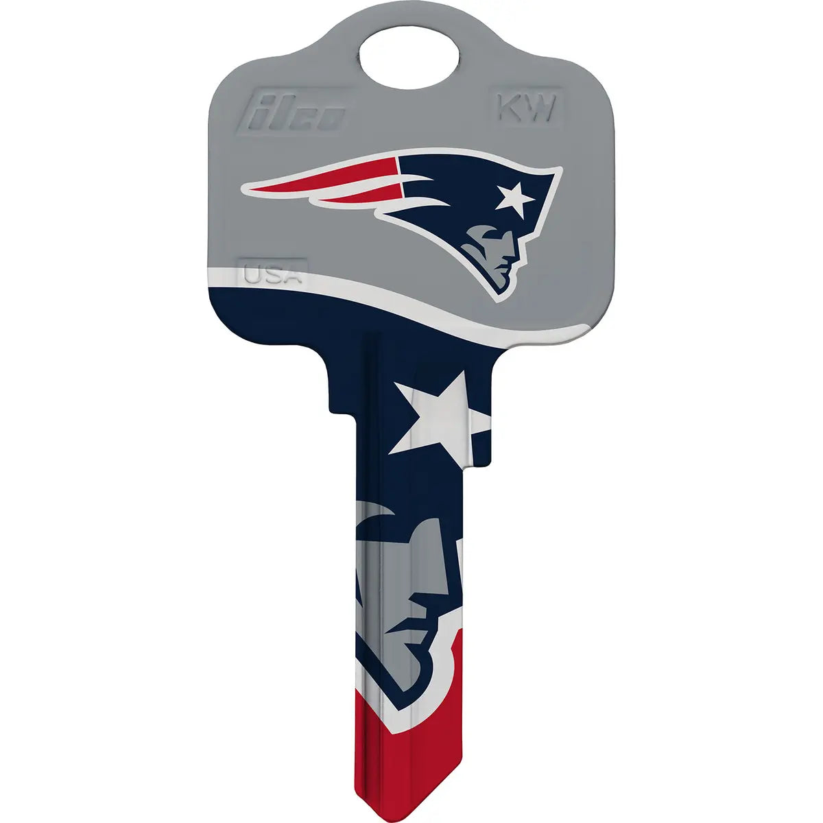 Kaba Ilco KW1-NFL-PATRIOTS New England Patriots Football House Key Blank KW Keyway