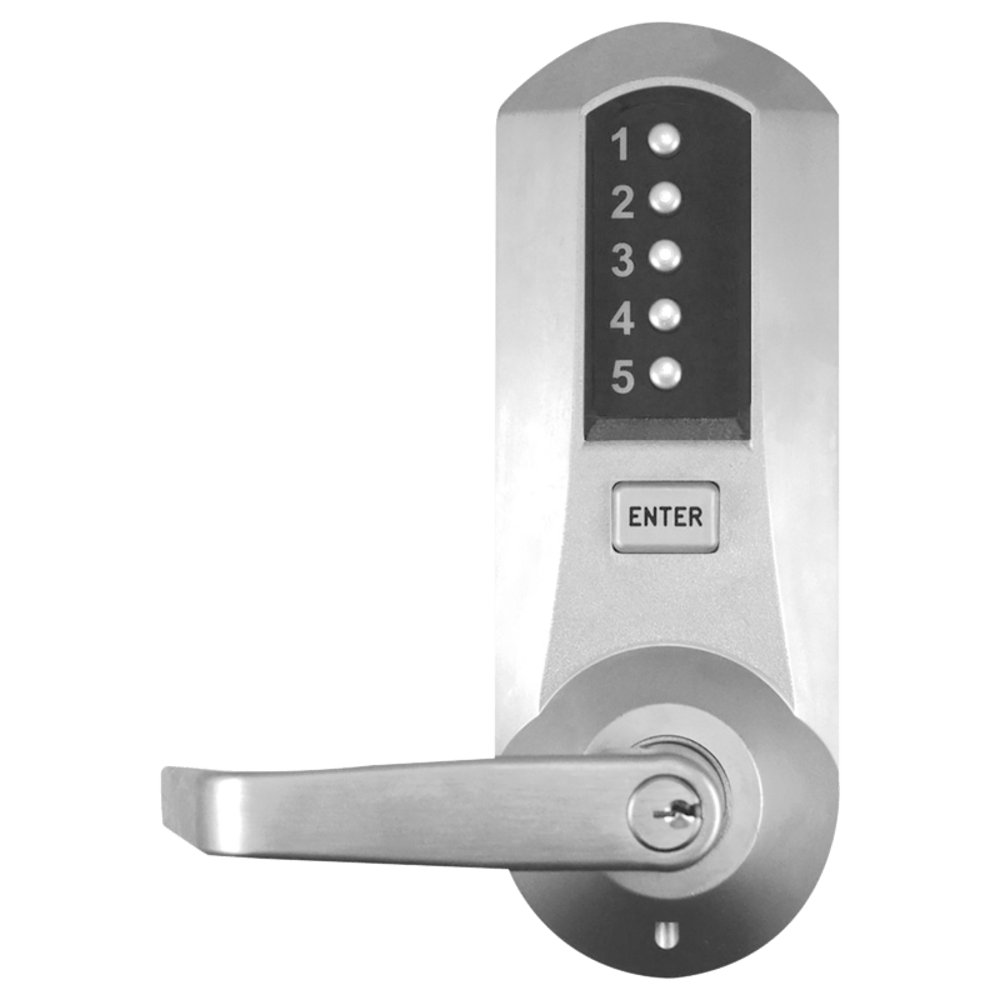 DormaKaba 5031XSWL-26D-41 Cylindrical Combination Lever Lock, Interior Combination Change, DOD, 2-3/4" Backset, 1/2" Throw Latch, KIL, Schlage C Keyway, Satin Chrome