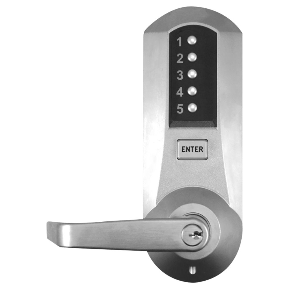 DormaKaba 5021XKWL-26D-41 Cylindrical Combination Lever Lock, 2-3/4" Backset, 1/2" Throw Latch, KIL, Kaba 90 Keyway, Satin Chrome