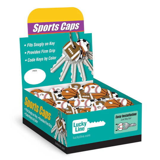 Lucky Line 16100 Sports Key Cap Asst 200 Per Display Box