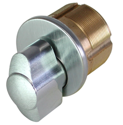 M118T-26D-ST  1-1/8" Mortise Thumb Turn Cylinder, Satin Chrome