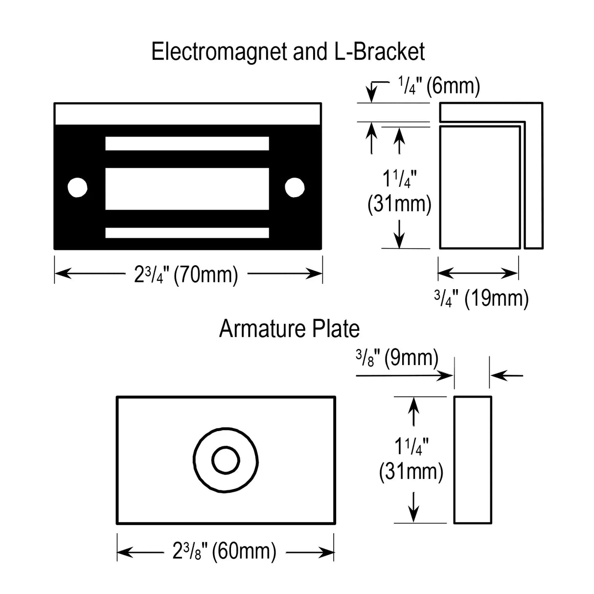 Seco-Larm E-941SA-80Q  12/24 VDC, 80 LB Magnetic Lock