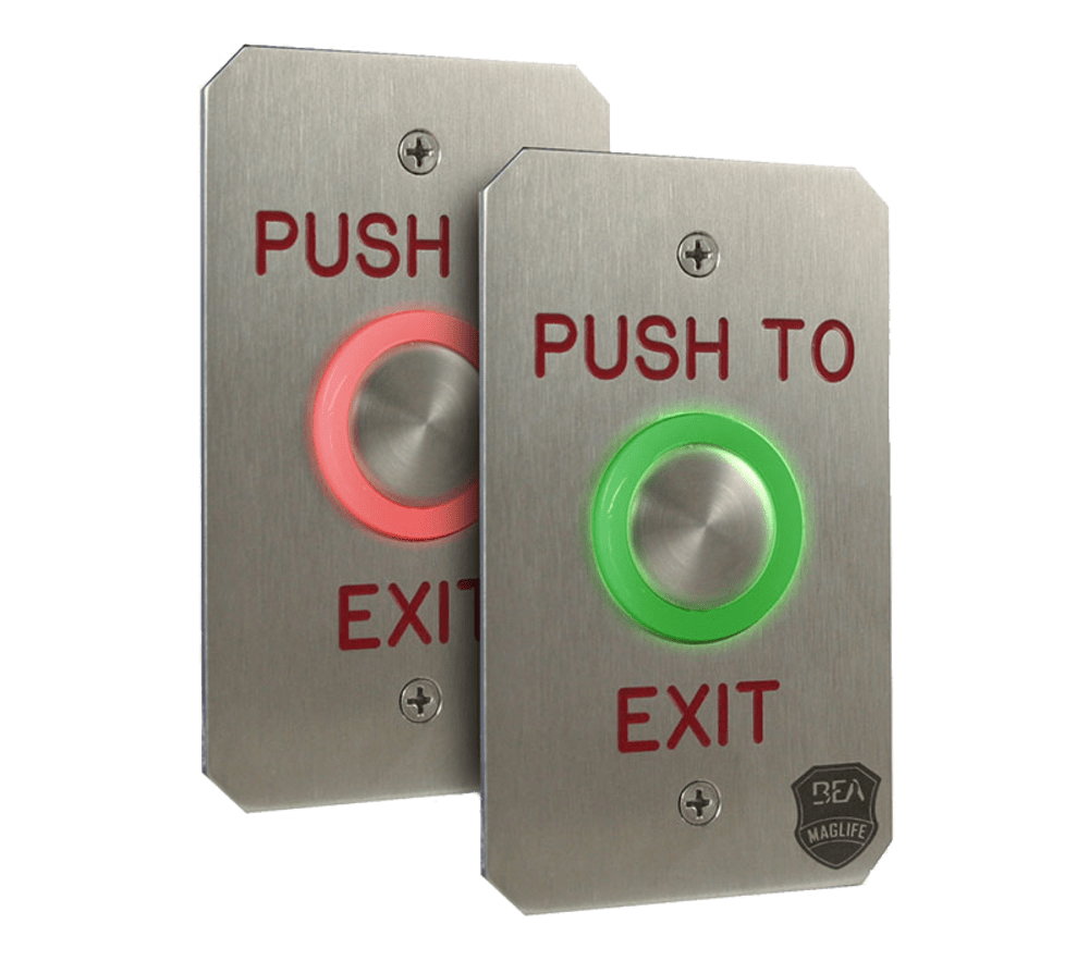 BEA 10PIEZO241 Piezo Button, Single Gang, for Request to Exit and Access Control Packages, 1 to 40 Second, User-Adjustable Output Hold Time, Heavy Duty Construction, 12/24 VDC Auto-Sensing
