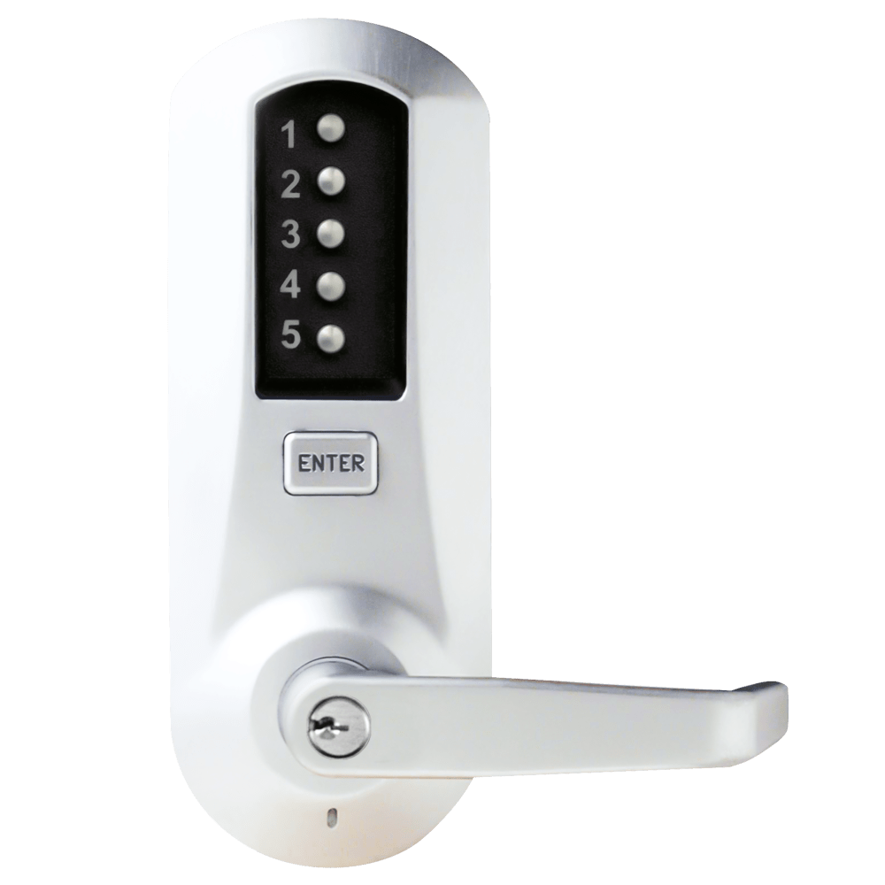 DormaKaba 5021XKWL-026-41 Cylindrical Combination Lever Lock, 2-3/4" Backset, 1/2" Throw Latch, KIL, Kaba 90 Keyway, Bright Chrome