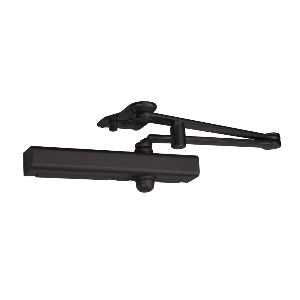 Norton CLP8301T 690 Grade 1 Surface Closer, Hydraulic Parallel Arm Push Side Mounting, Parallel Arm Heavy Duty with 85 Deg. to 110 Deg. Swing, T Turn Hold Open, Positive Stop, Adjustable Backcheck, Plastic Cover, Size 1 to 6, Dark Bronze Painted Finish, N