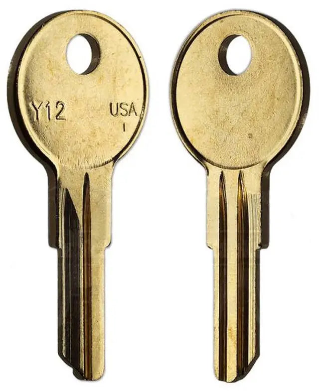 Taylor Y12-BR Yale Key Blank, Brass - 50 per box (01122A)