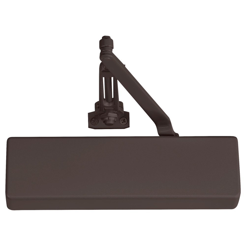 Norton 7500H 690 Grade 1 Tri Mount Friction Hold Open Door Closer, Push or Pull Side, Regular Arm, Size 1 to 6, Plastic Cover, Dark Bronze Painted Finish, Non-Handed