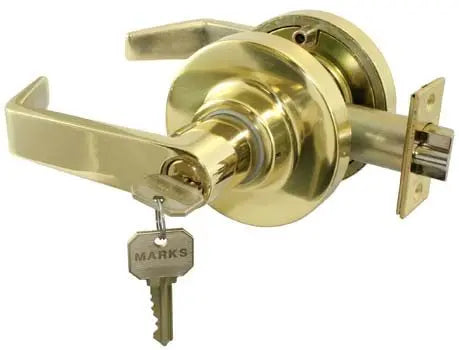 Marks USA 195S/3 Grade 1 Lock, Classroom, American Lever, 2-3/4", SC1, Polished Brass