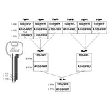 Kaba Ilco A1054WR Key Blank – Falcon Keyway, 6-Pin, Nickel-Plated Brass