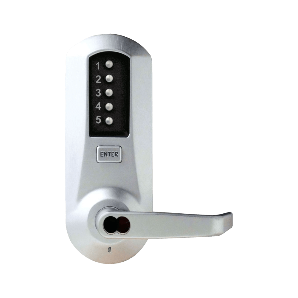 DormaKaba 5031RWL-26D-41 Cylindrical Combination Lever Lock, Interior Combination Change, DOD, 2-3/4" Backset, 1/2" Throw Latch, Sargent LFIC Prep, Less Core, Satin Chrome