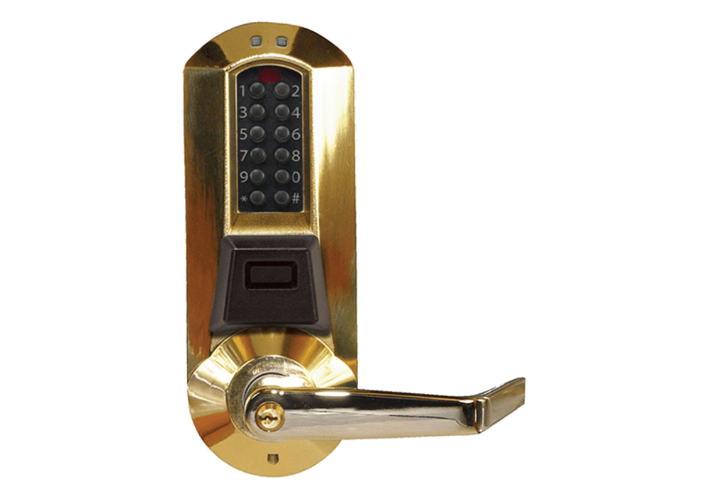 DormaKaba E5731XSWL-605-41 E-Plex 5700 Cylindrical Prox Lock, 3,000 Access Codes, 30,000 Audit Events, KIL, Schlage C Keyway, 2-3/4" Backset, 1/2" Throw, Bright Brass