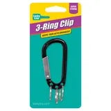Lucky Line 13301 3-Ring Clip, Assorted Colors 1 Per Card