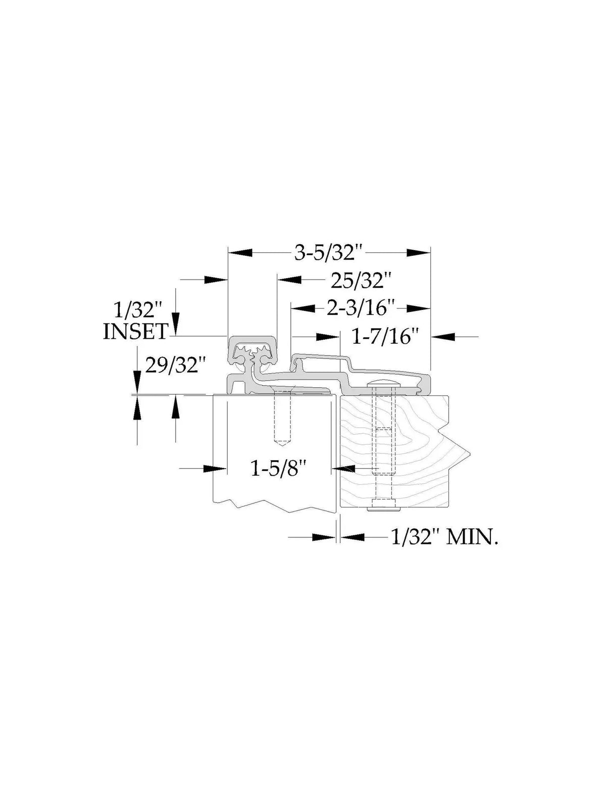 ABH A210HDD083 Full Surface Swing Clear Continuous Gear Hinge – 83" Dark Bronze, Dutch Door Prep