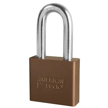 American Lock A1306KABRN 27676 Brown Anodized Aluminum Safety Padlock, 2" Body, 2" Tall 3/8" Diameter Shackle, Keyed Alike