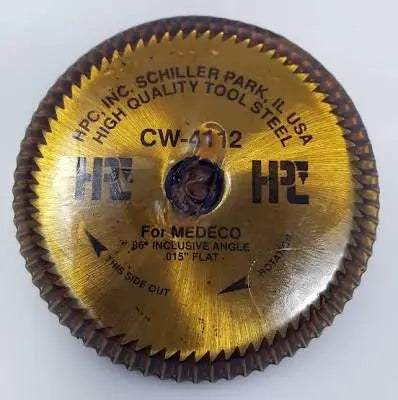 HPC CW-4112 Double Angle 3/8" ID Cutting Wheel, Medeco Cutter for 3333,6666
